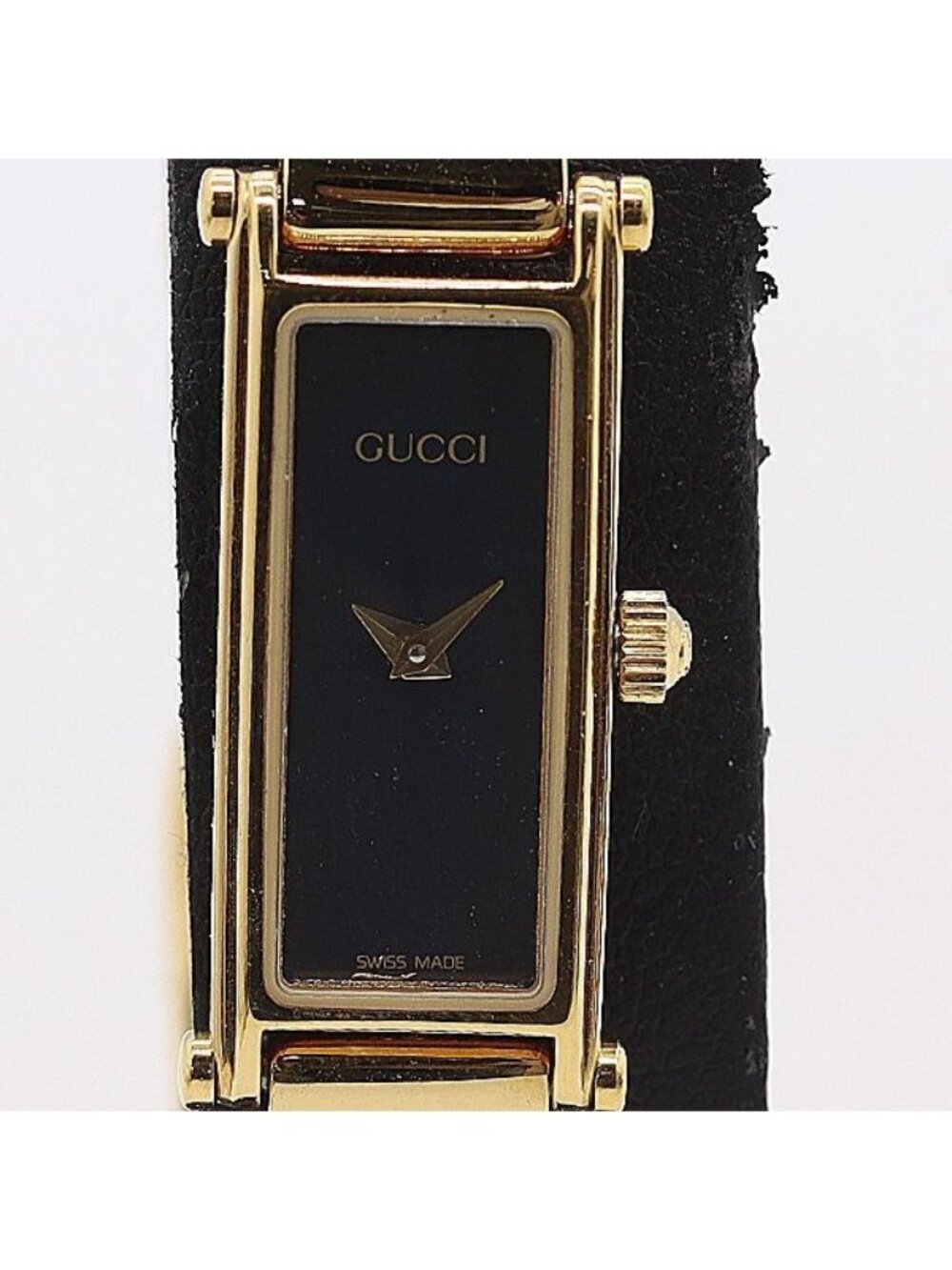 Gucci Black Dial Bangle Watch